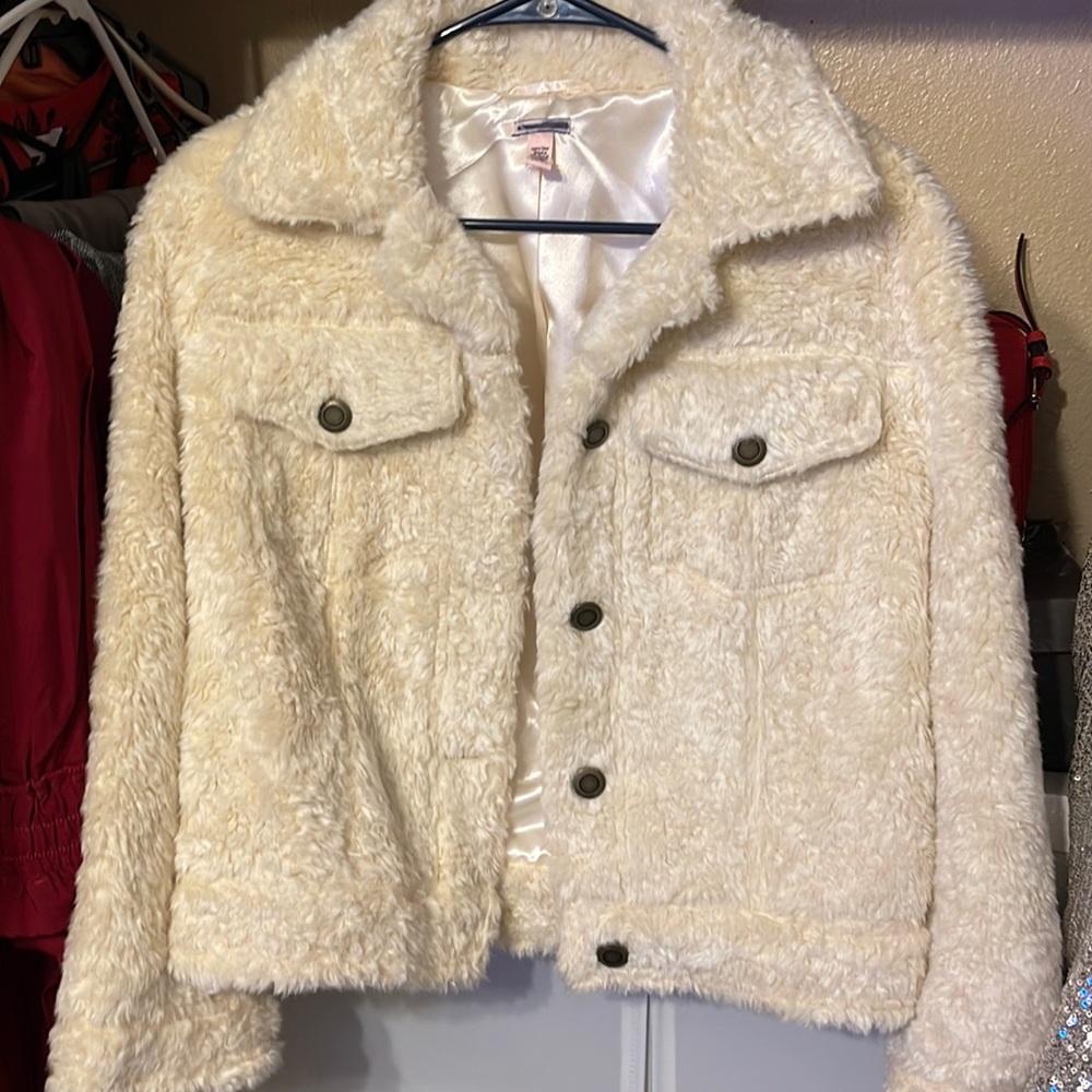 Victoria secret faux fur teddy jacket